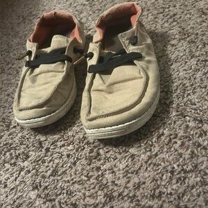 Casual Tan Canvas Shoes with Black Laces